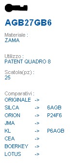 CHIAVE AGB27GB6 | 6AGB    