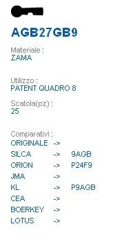 CHIAVE AGB27GB9 | 9AGB    