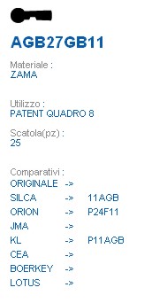 CHIAVE AGB27GB11 | 11AGB  
