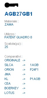CHIAVE AGB27GB12 | 12AGB  