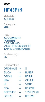 CHIAVE HF43P15 | HU46P    