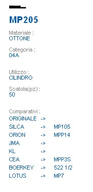 CHIAVE MP205 | MP105      