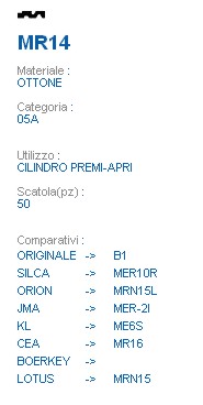CHIAVE MR14 | MER10R      