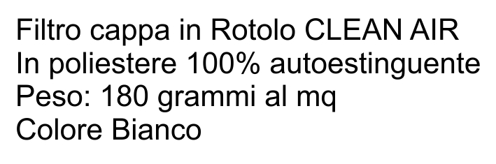 FILTRO CAPPA CLEAN 40X20M 