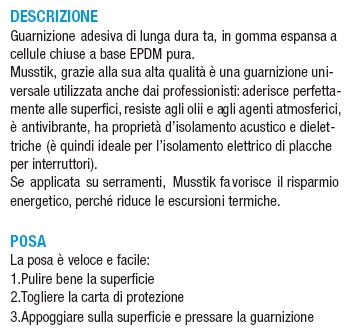 GUARNIZ MUSSTIK 15x5x15MT 