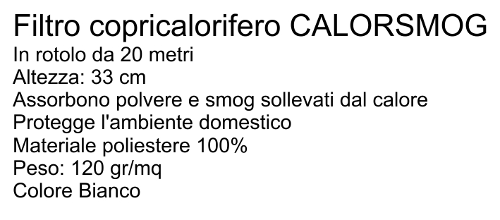 FILTRO CALOR BIANC20MTX33H