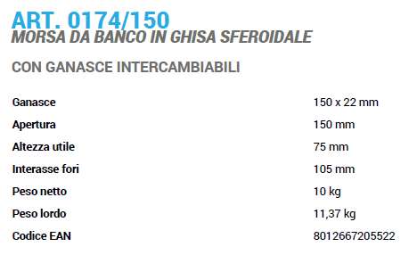 MORSA DA BANCO GHISA AP150