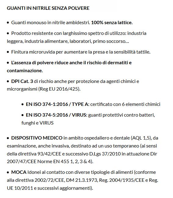 GUANTI NITRILE 100PZ TG M 