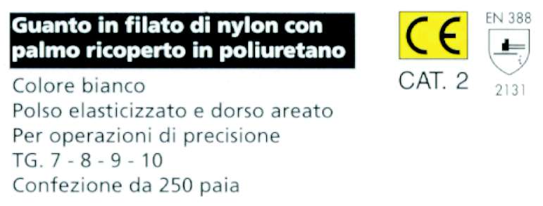 GUANTO POLIURET BIANC TG 8