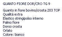 GUANTO FIORE DOR/CRO TG 9 