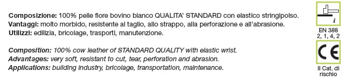 GUANTO FIORE BOVINO  TG  8