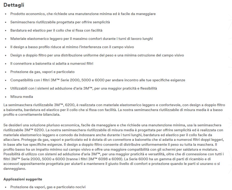 SEMIMASCHERA  MEDIA 6200  