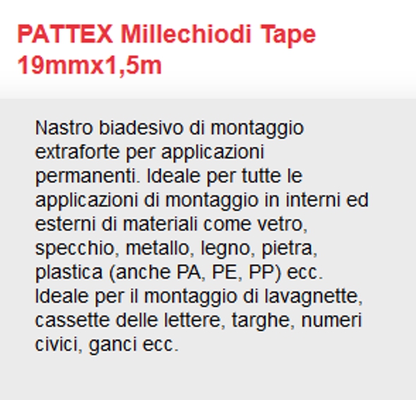 MILLECHIODI TAPE MM19x1.5M