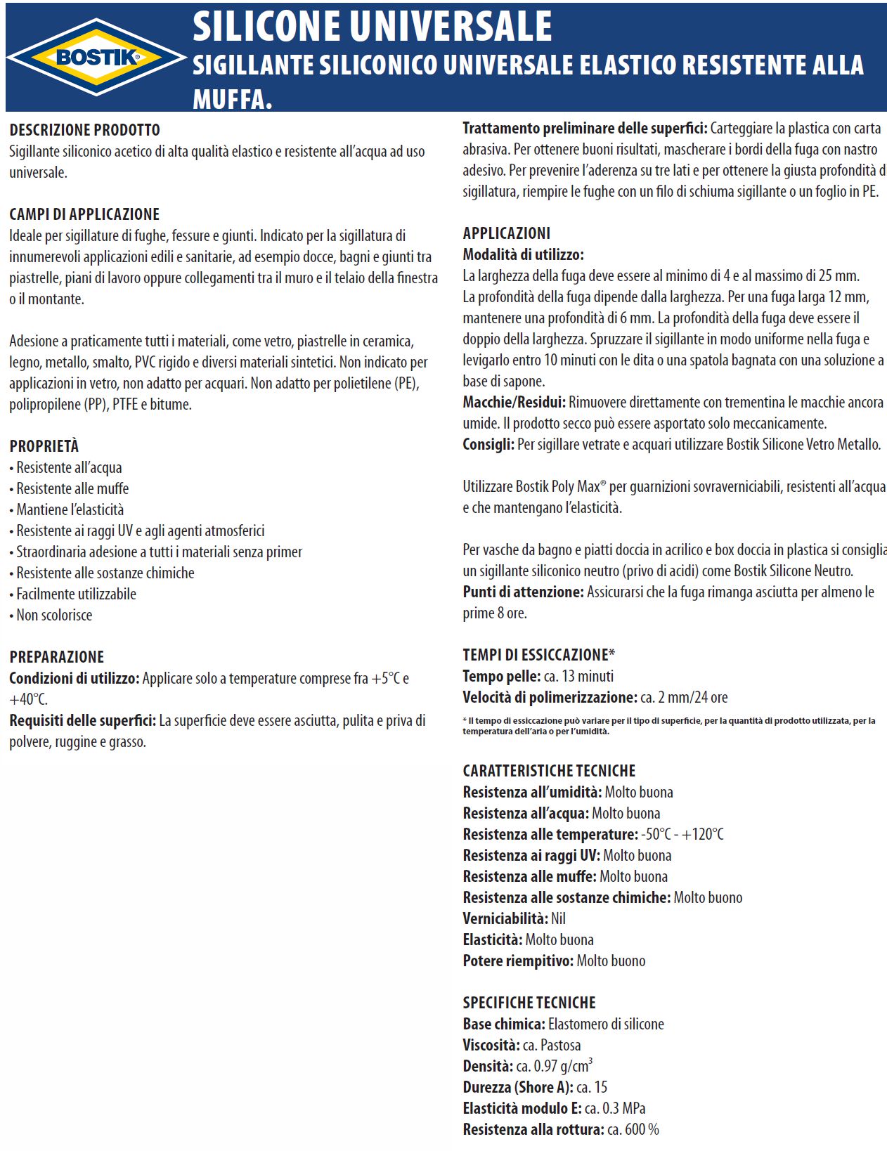 BOSTIK UNIV SIL TRASP 60ml