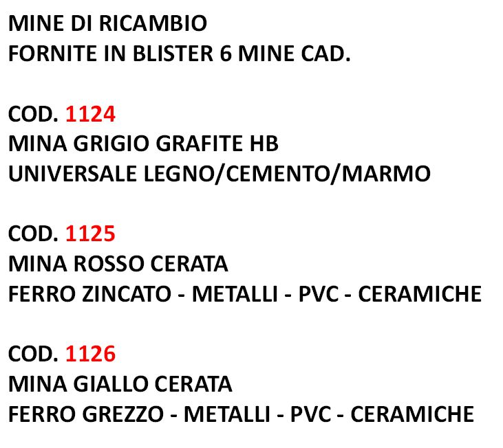 MINA RICAMB diametro 2.8 GRAFIT 6P