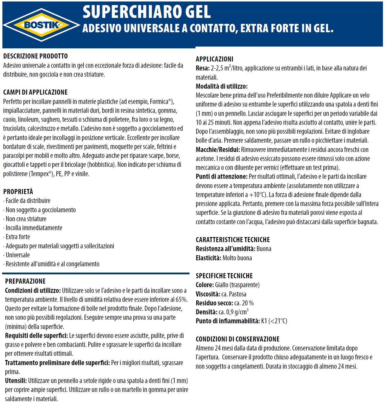 BOSTIK SUPERCHIARO GEL 50G