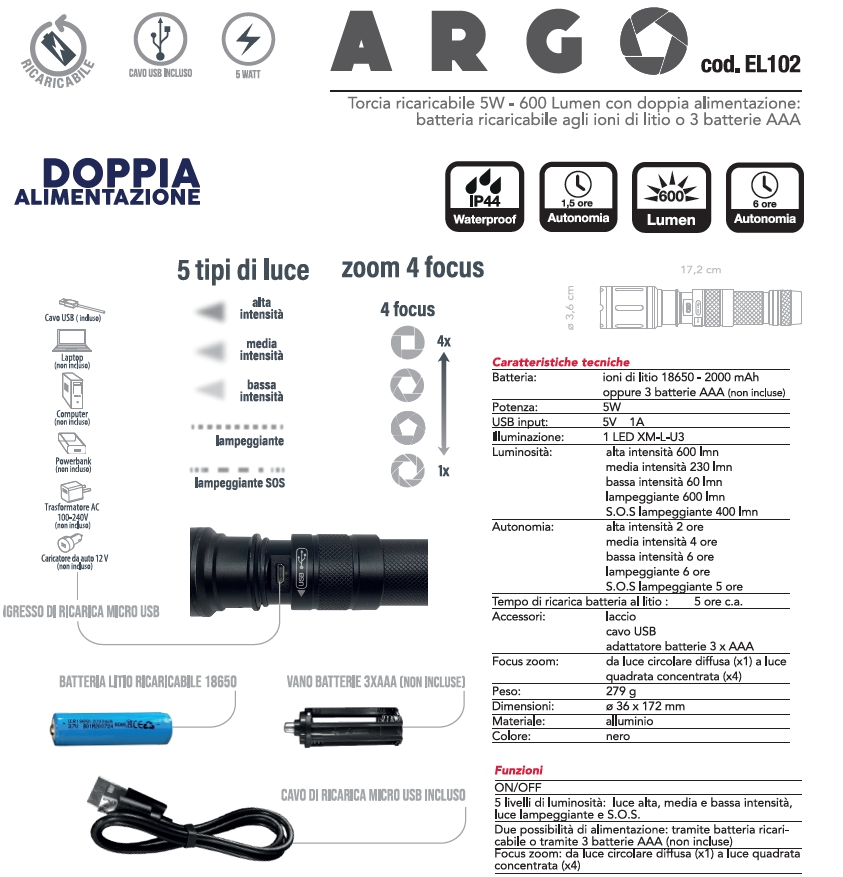 TORCIA ARGO DOP/ALIM 600LU