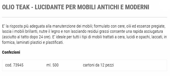 OLIO TEAK MOBILI ANT 500ML