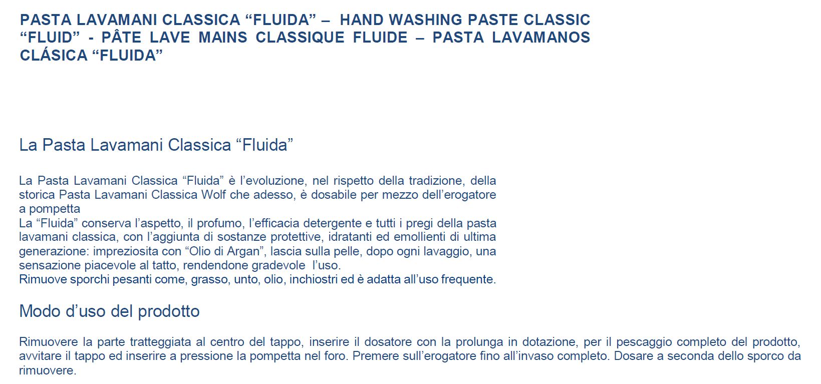 FLUIDA LAVAMANI WOLF 4 LT 