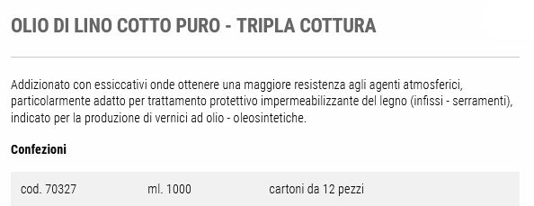 OLIO LINO COTTO PURO 1 LT 