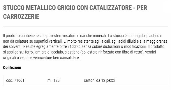 STUCCO METALLI C/CAT 125ML