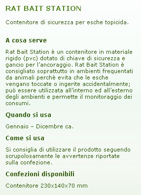 ZAPI RAT BAIT STATION     