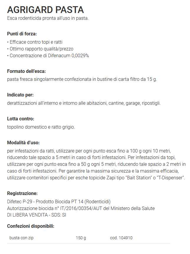 ZAPI AGRIGARD PASTA 150 GR