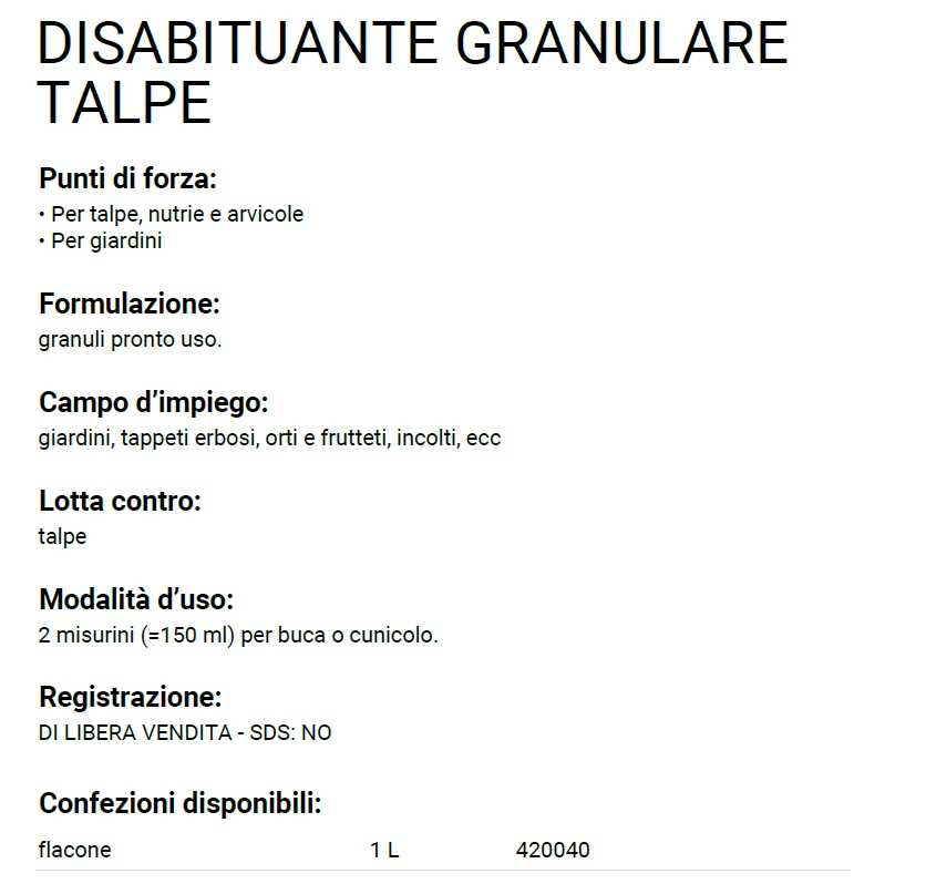 ZAPI DISABIT GRAN TALPE 1L