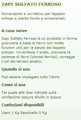 ZAPI SOLFATO FERROSO 1KG  