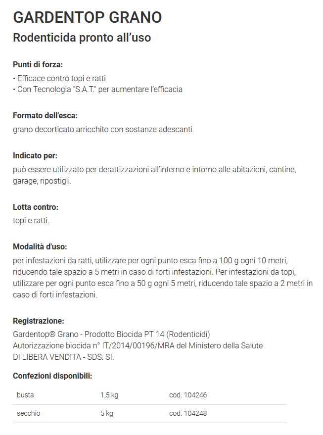 ZAPI GARDENTOP GRANO 1.5KG