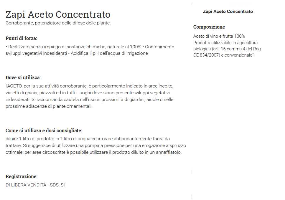 ZAPI ACETO CONCENTRATO 5LT