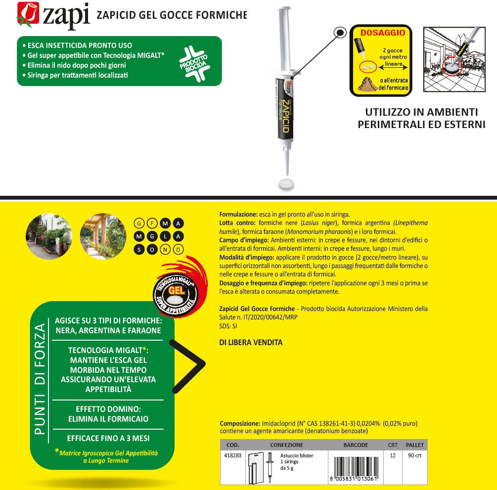 ZAPICID GEL GOCC FORMIC 5G
