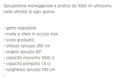 VAPORIZZATORE CONICO  1 LT