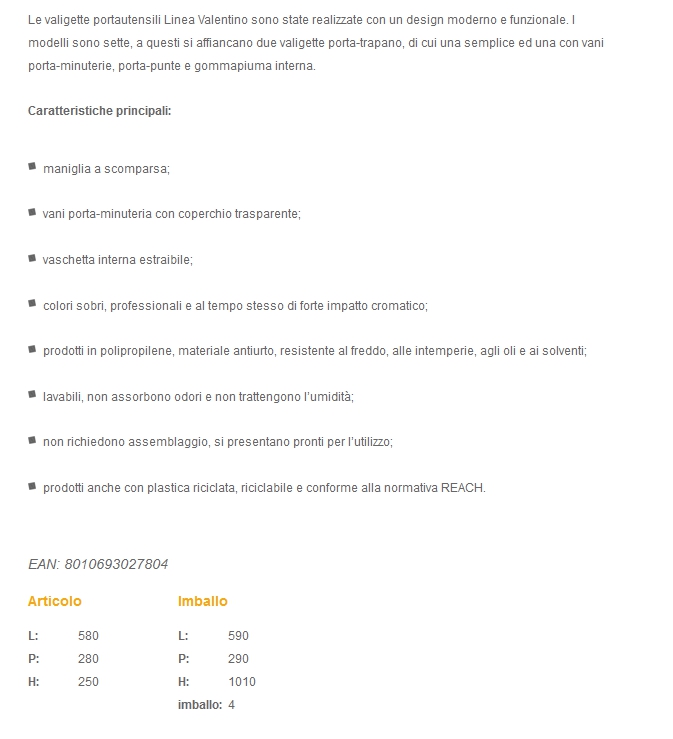 VALIGETTA TOOLBOX 25" NERA