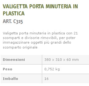 PORTA MINUTERIE 38X31X6 CM