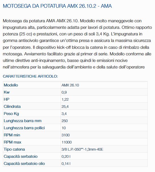 MOTOSEGA POTATUR AMX.26.10