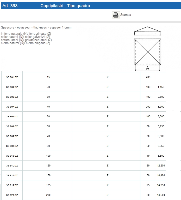 COPRIPILAS 80X80  QUAD ZIN