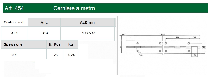 CERNIERA A MT ACC OTT  2MT