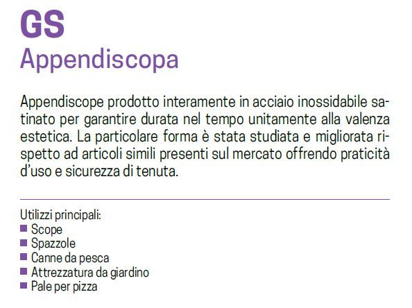 APPENDISCOPA INOX 1POSTO  