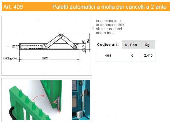PALETTO AUTOM A MOLLA INOX