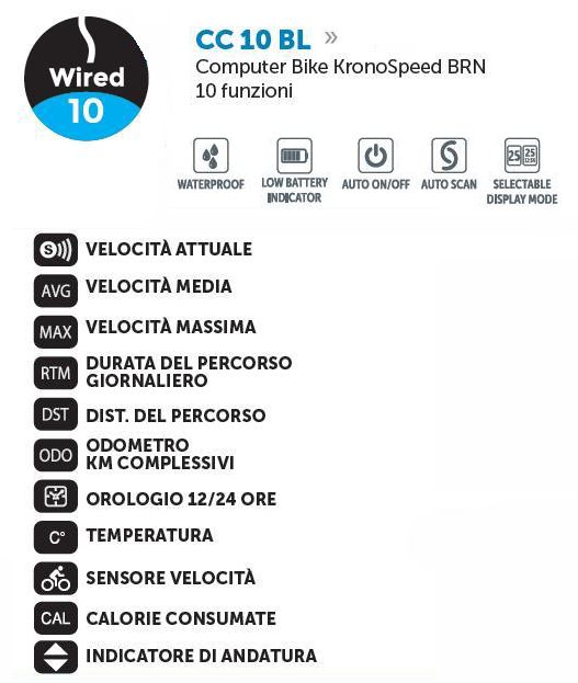 COMPUTER BICI 10 FUNZIONI 