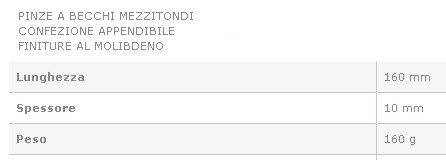 PINZA BECCHI MEZZITOND 160
