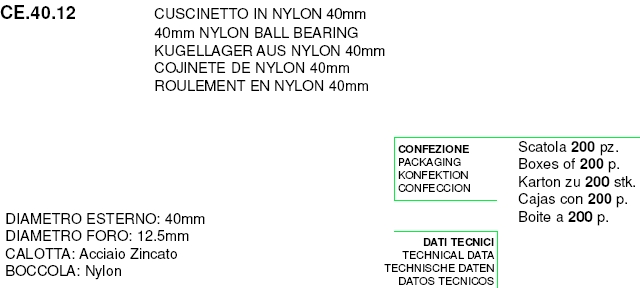 CUSCINETTO TONDO NYLON F12