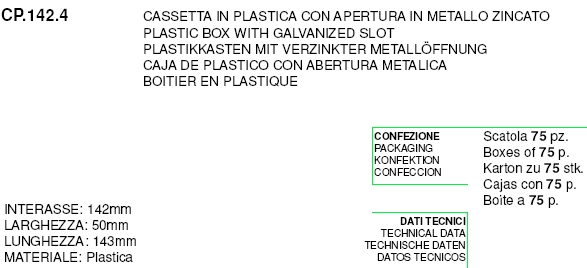 CASSET.  PLAST. 142MM  4MT