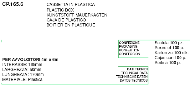 CASSET.PLAST.165MM 4/6MT  
