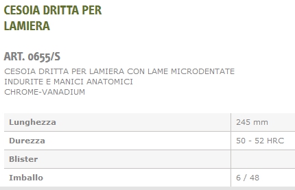 CESOIA DR PER LAMIERA 245 