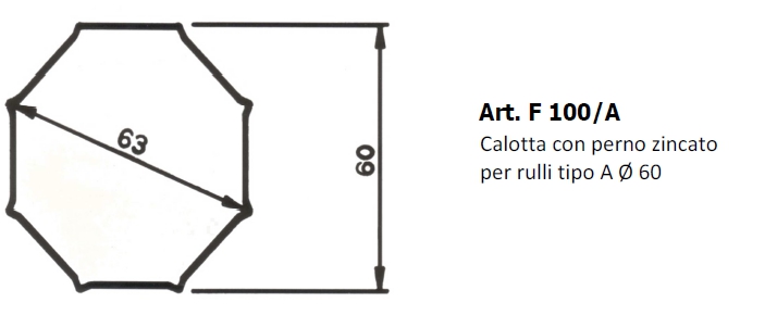 CALOTTA C/PERNO diametro 60 STEL  
