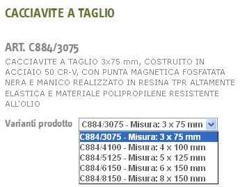 GIRAVITE A TAGLIO 3x75    