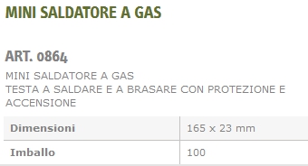 MINI SALDATORE GAS 2 TESTE