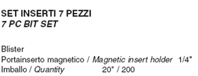 KIT 7 PEZZI BIT C/PORTAINS